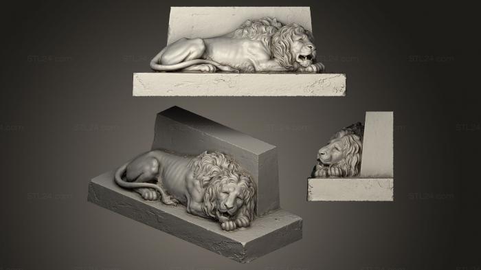 Figurines lions tigers sphinxes (Loewengruft, STKL_0063) 3D models for cnc